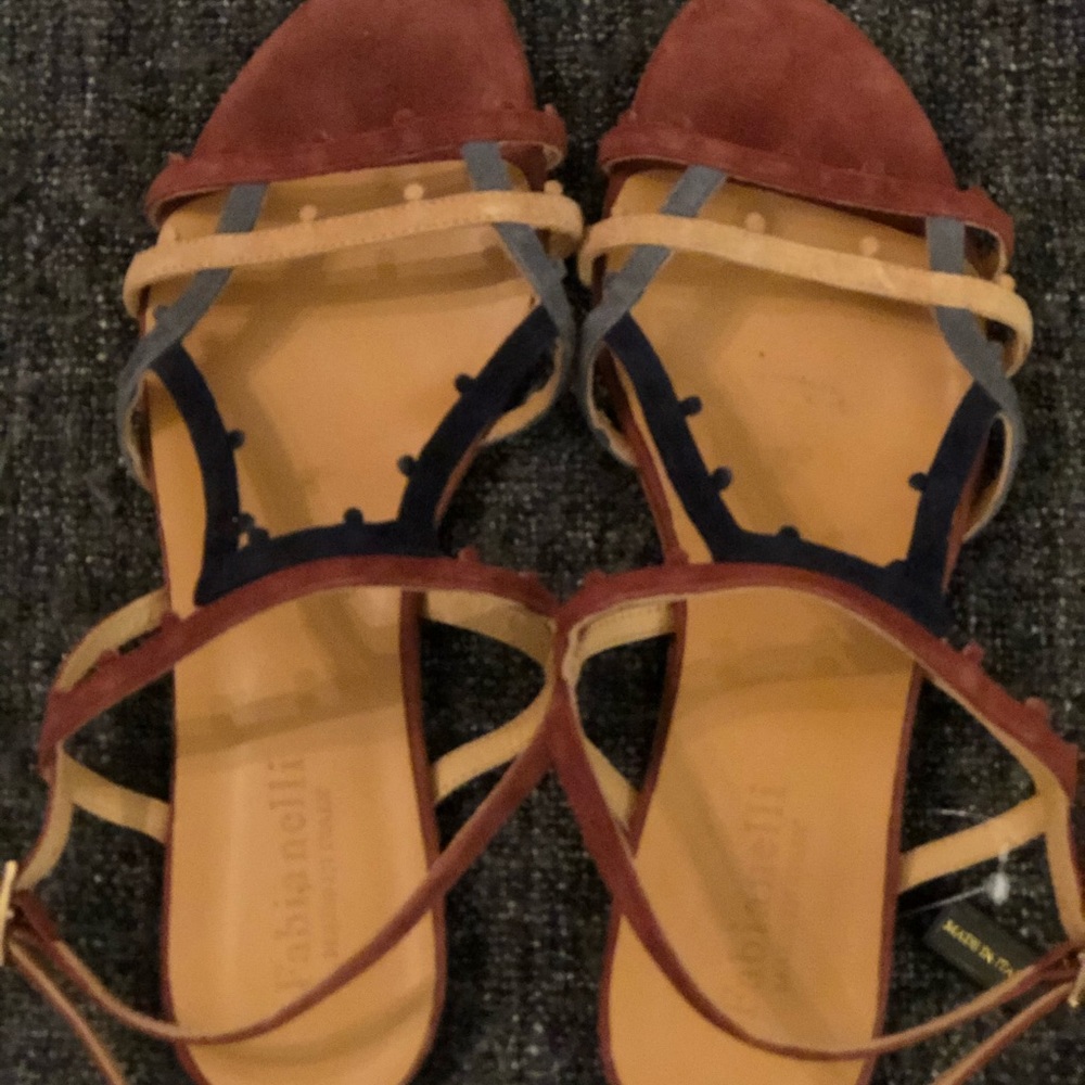 Fabionelli sandals all leather NWT Sz 40 = 9